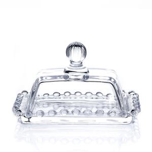 China Pearl Round Decorative Wholesale Factory Price High Quality Clear Butter Dish Set wholesale