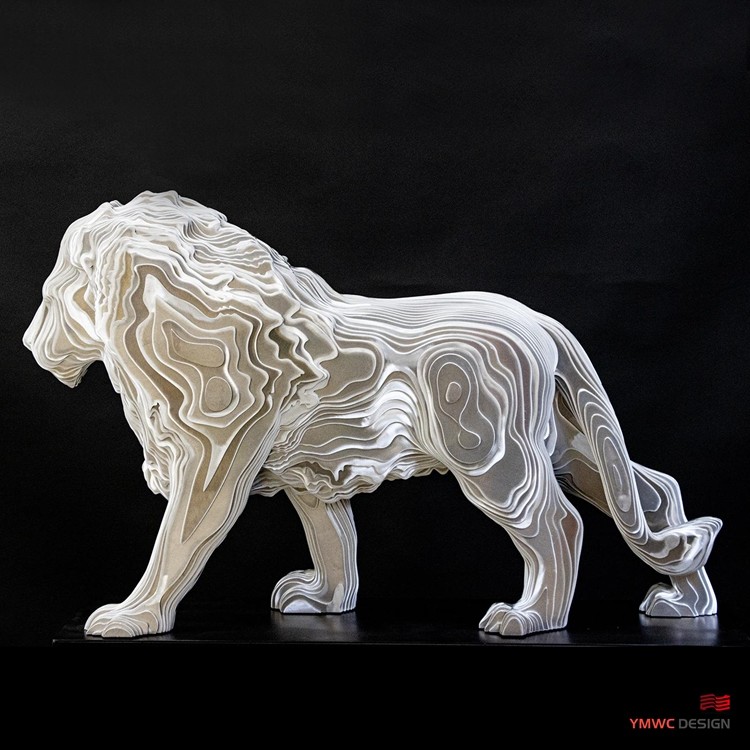 Custom Metal Animal Statues Art Decoration with Large Stainless Steel Lion Sculptures