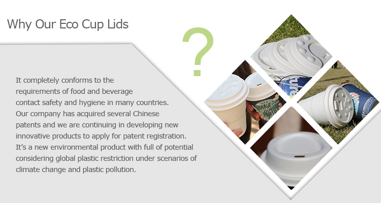 Leakproof Compostable Sugarcane Bagasse Coffee Cup Cap