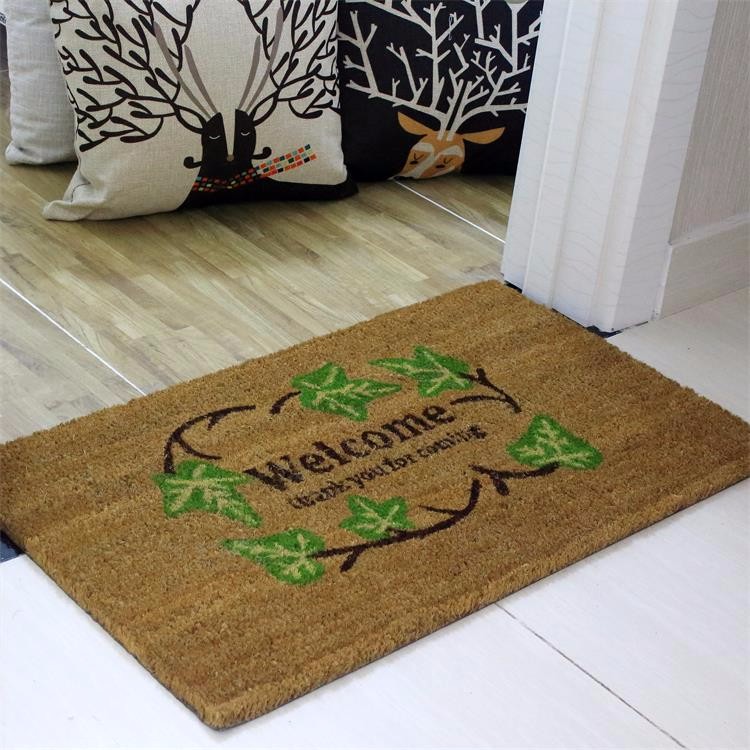 Brown Coir Entrance Matting , Coir Logo Mats Healthy Environmental Function