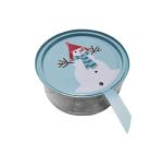 Transparent APET Round Tin Cans For Biscuit Trinket Gift Packing