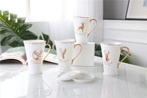 China Lightweight 250ml Hand Painted Drinking Fine Porcelain Coffee Mugs wholesale