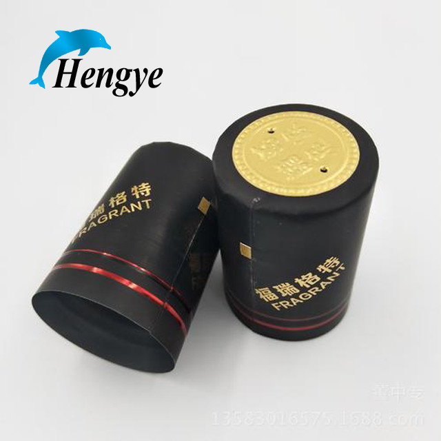 pvc heat shrink cap seal for wine bottle, pvc shrink capsules PVC wine caps for red wine bottle in red color