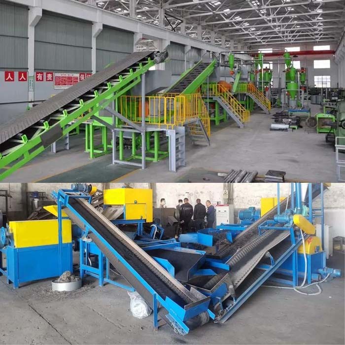 Automatic Waste Tire Rubber Crushing Machine Recycling Line Plant