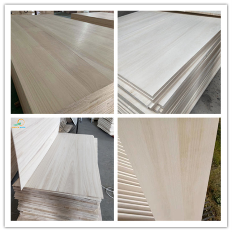 Unfinished Paulownia Tomentosa Wood Board with Smooth Surface and Moisture Content of 8%-12%