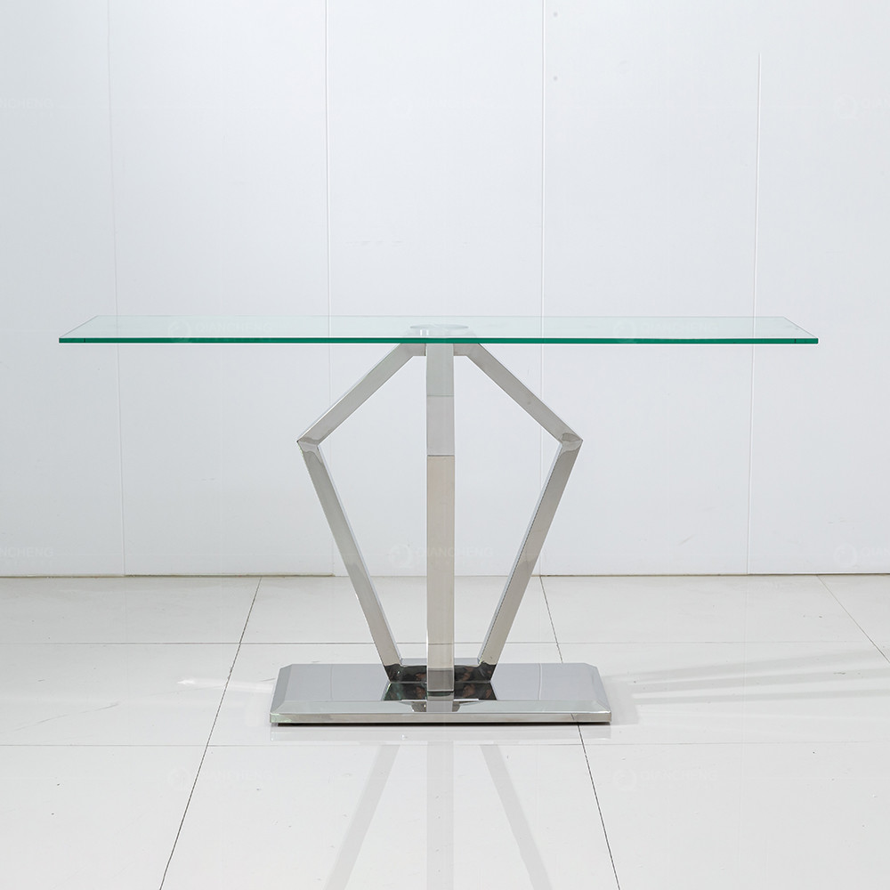 Silver Mirror SS Furniture Console Corner Hallway Table