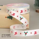 2cm 2.5cm Christmas Printed Ribbons ISO14001 Personalised Xmas Ribbon