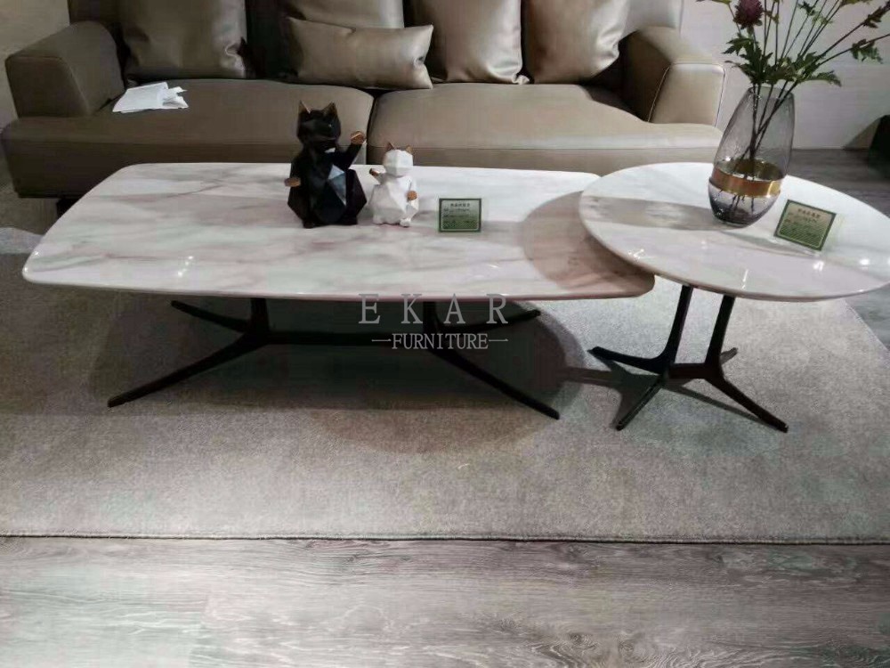 2018 Modern Small Round Side Tables Metal Glass Coffee Table