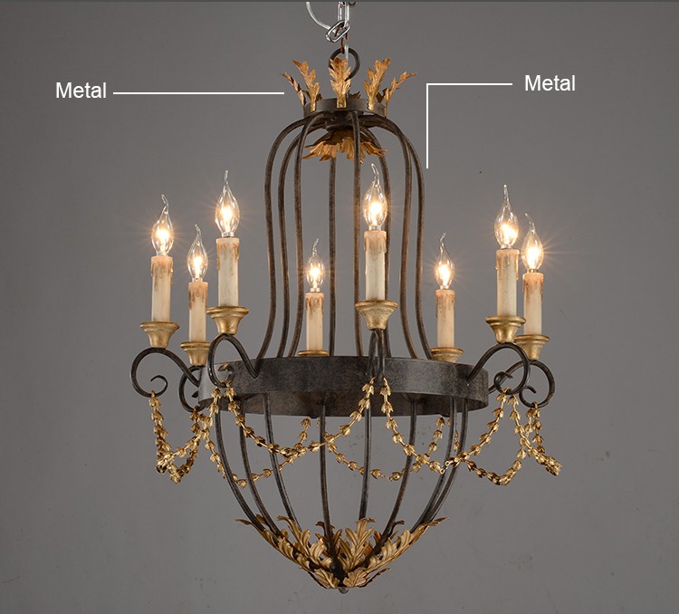 Antique french wrought iron chandelier for Indoor home hotel pendant lights (WH-CI-45)