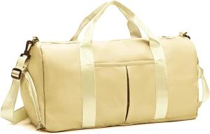 China Yoga Gym Sports Outdoor Weekender Overnight Travel Bag Light Yellow Color Big Size wholesale