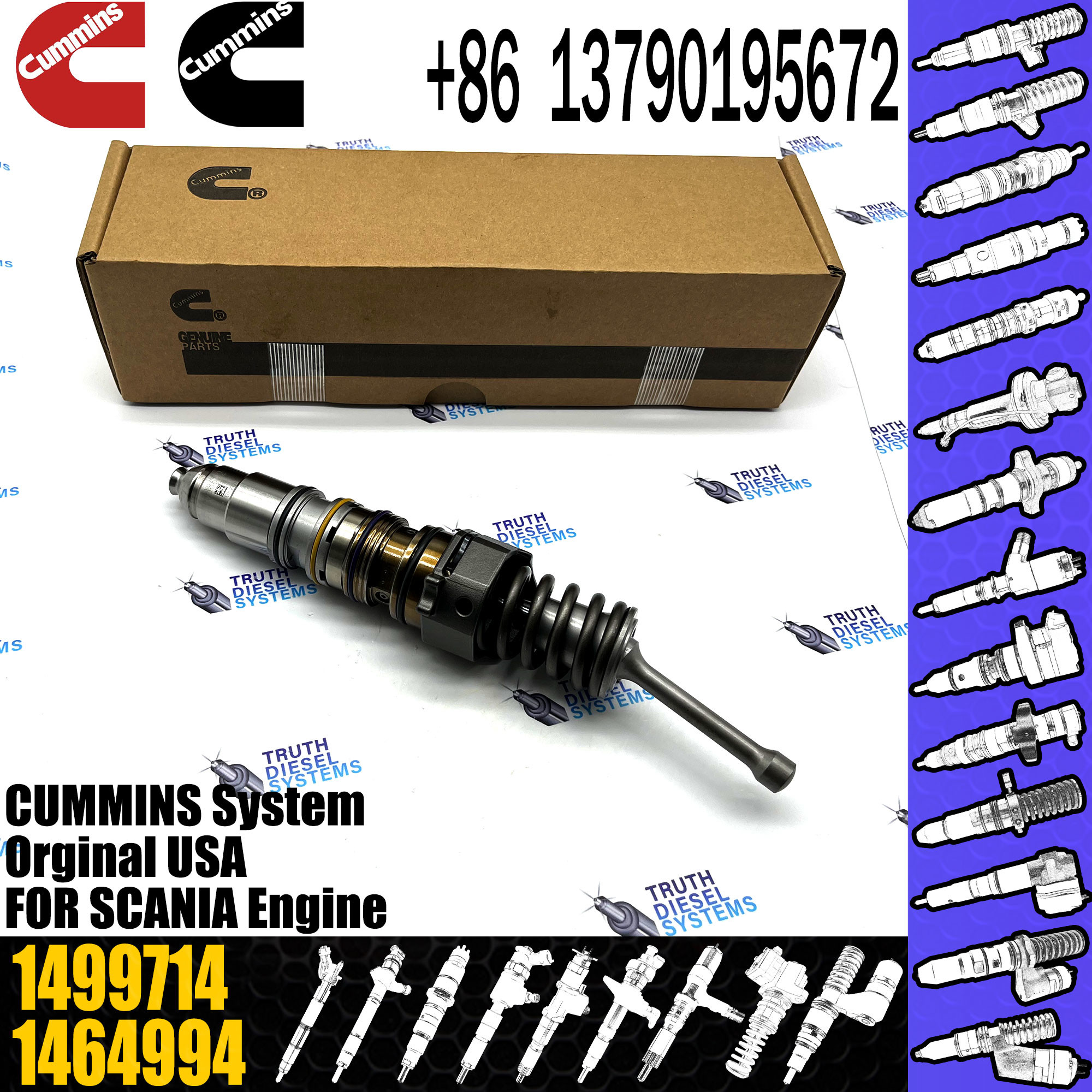 Engine Diesel rail Fuel Injector 1499714 1464994 1521977 1511696 1529790