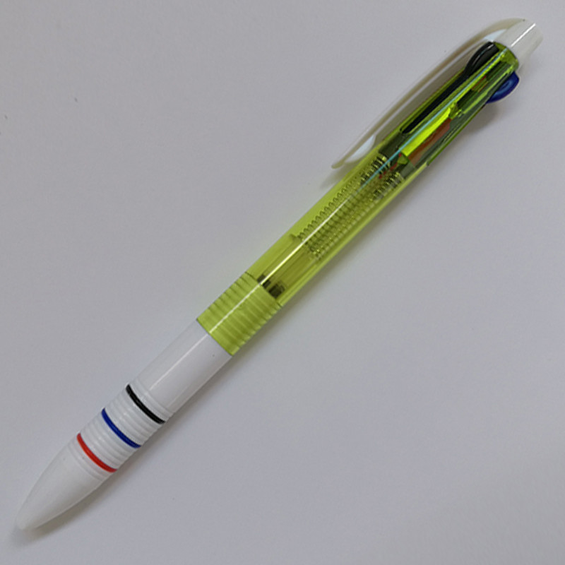 Transparent 3color click ball pen with customized LOGO