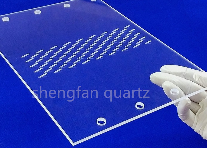 40/60 Customized Cnc Machining Fused Quartz Plate With Hole