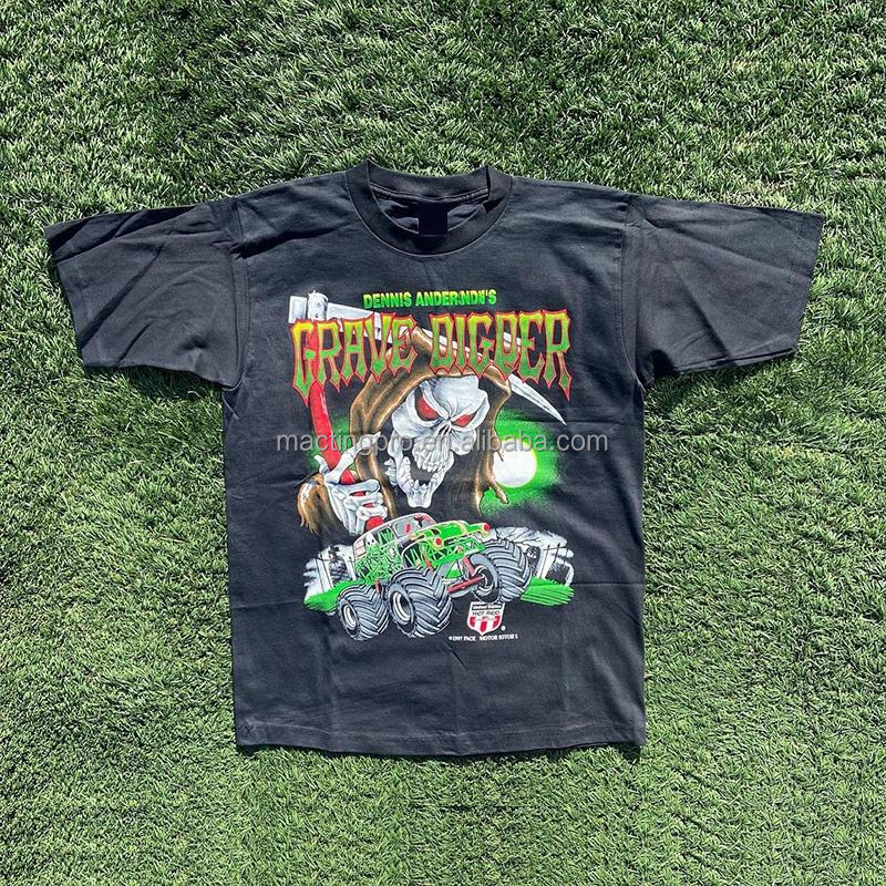 Support Customized Logo Heavy 100% Cotton Acid Wash T-Shirt for Lovers of Streetwear