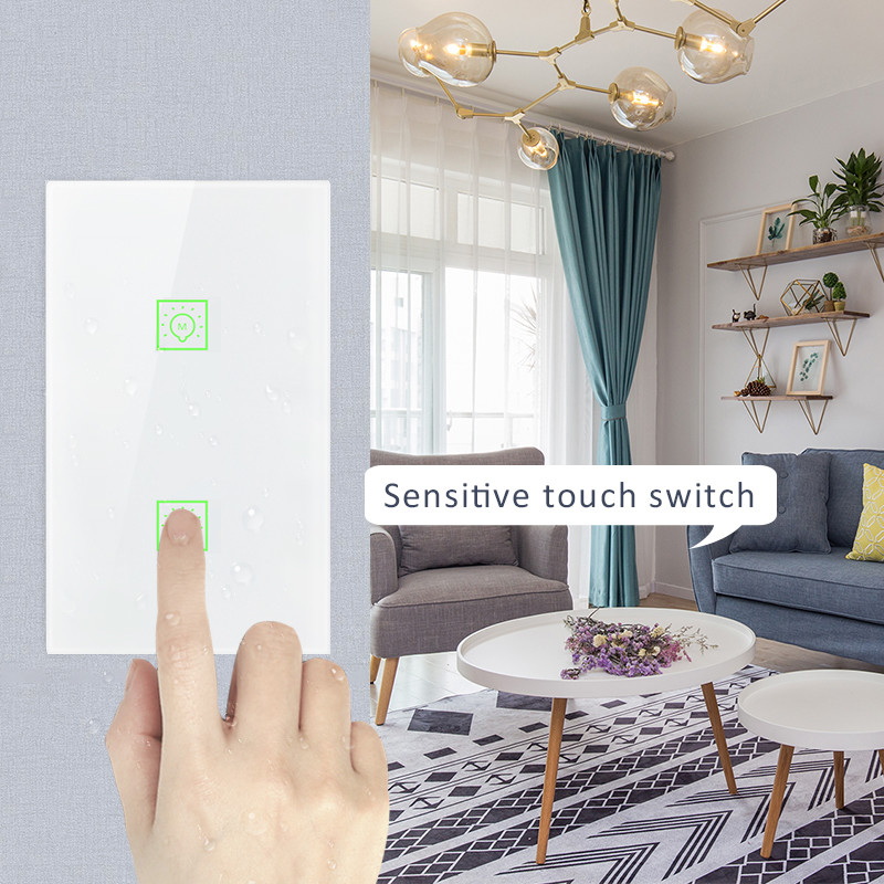 Glomarket Tuya Wifi Touch Control Switch 1/2/3/4 Gang Wireless Smart Remote Control With Neutral Switch