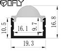 China Acrylic Cover Aluminum LED Light Strip Housings Profile UV Resistant Surface Mounted 19.3*16.8mm wholesale