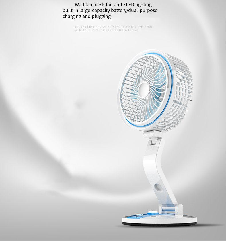 Protable Mini Small Popular Rechargeable Hand Fan With LED Light and Adjustable Speed