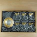 100ml Gold Drawing Glass Cup And Saucer Set Arabic Style