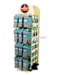 Wooden Slatwall Floor Displays 4 - Way Floorstanding Socks Display Stand