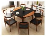 Round Dining Room Solid Wood Table Furniture For Home / Restaurant Using