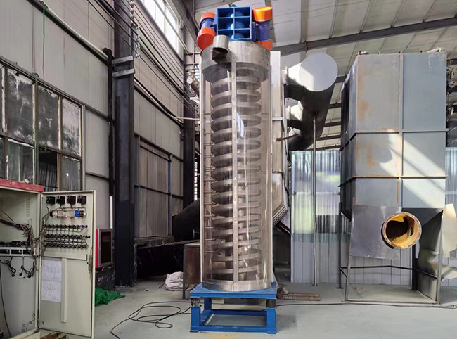 Water Cooled Spiral Screw Conveyor Vertical Elevator For Rubber Particles