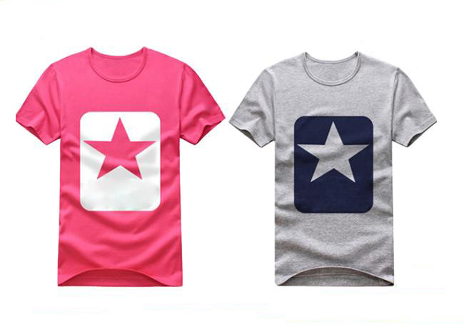 Various Colors Casual T - Shirts Classic Double Pressure Close Stitching Hem