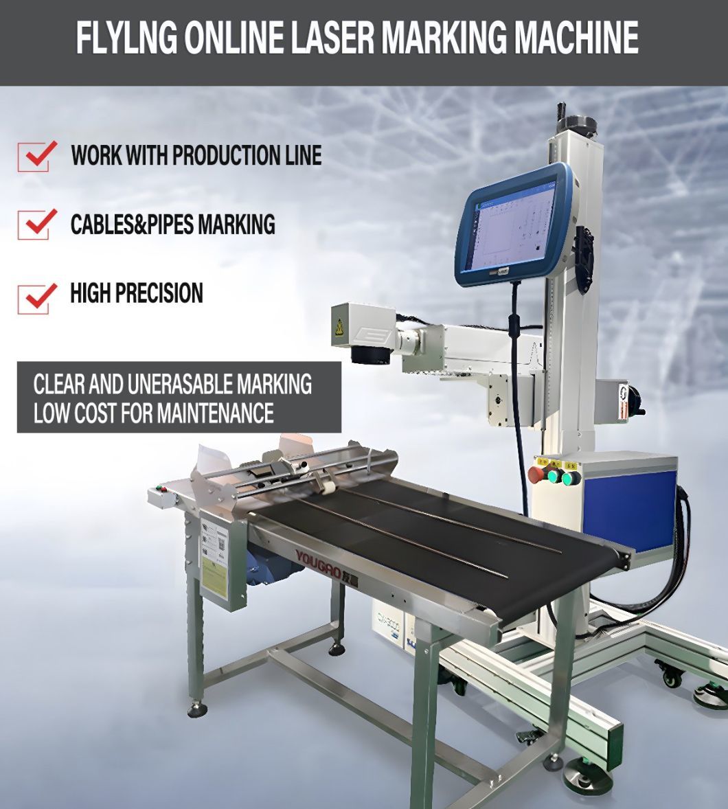 High Speed Vin Code Date Code Serial Number Flying Cable Laser Marking Machine