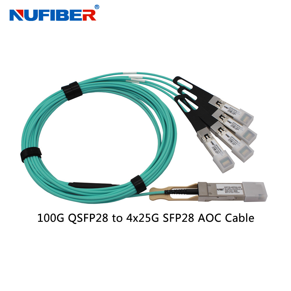 Nufiber AOC Passive Copper Cable 100G QSFP28 To 4x25G SFP28 Breakout