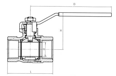 Long Handle Bronze Ball Valve With Female Thread Type DN15 DN20 C83600