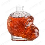 Clear 1000ml Large Size Ape Head Shape Vodka Glass Bottle for Beverage Packaging