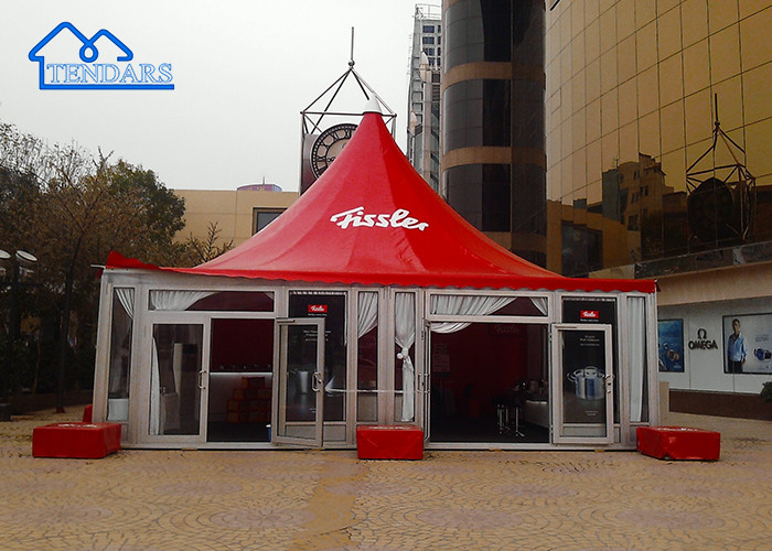High End Custom Glass Wall Glass Door Aluminium Pop Up Pagoda Tent For Temporary Restroom