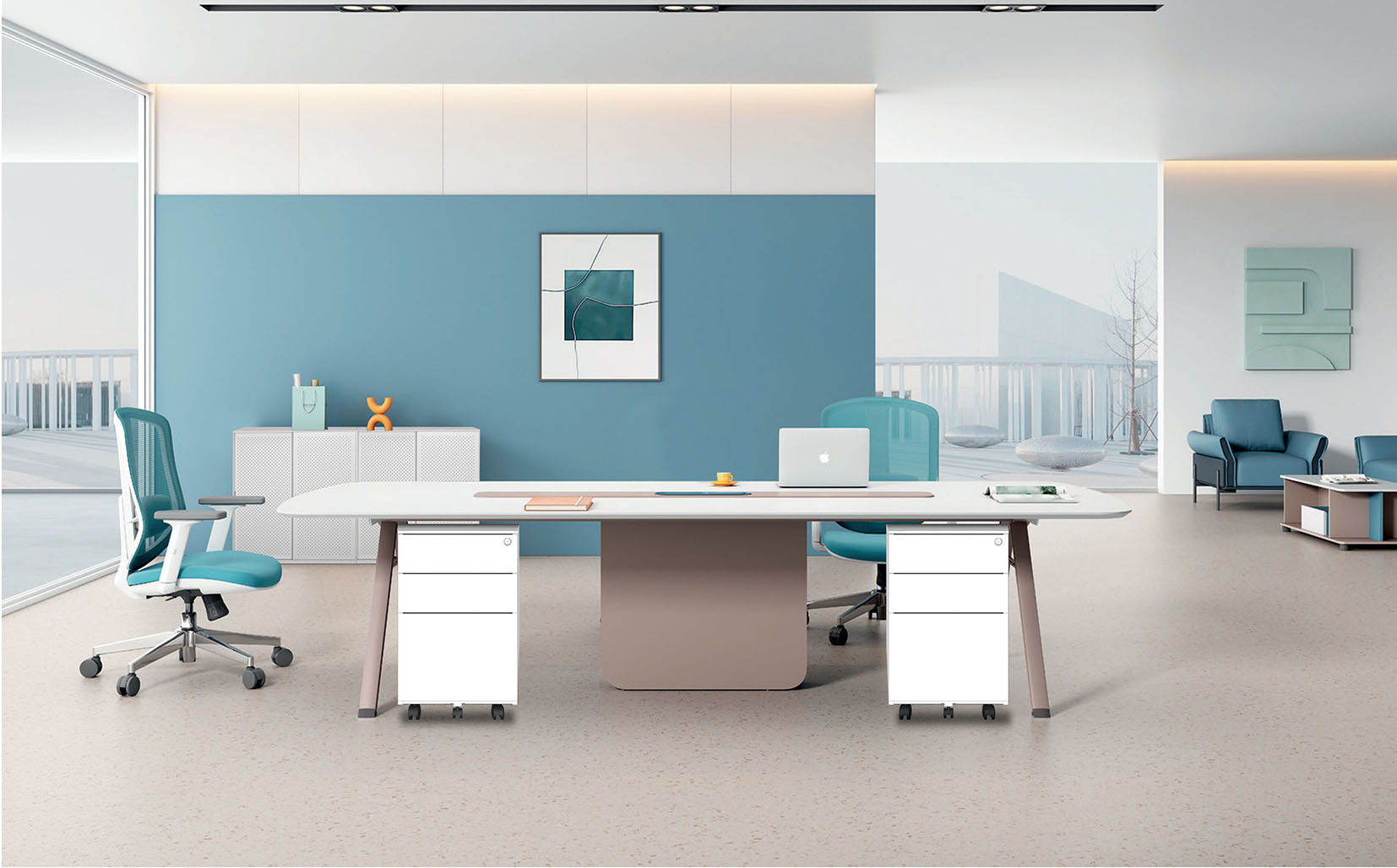 Customizable Side Open Three Drawer Mobile Pedestal Cabinet 0.6mm Thickness