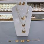 Wedding 14k Gold Stainless Steel Necklace With Butterfly Pendant