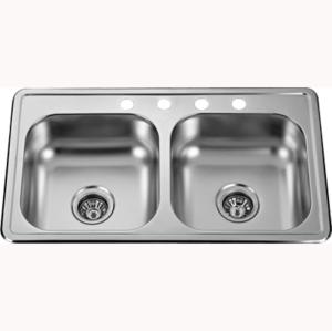 China 33*20 Inches Modern Top Mount Stainless Kitchen Sink Depth 160mm American Size wholesale