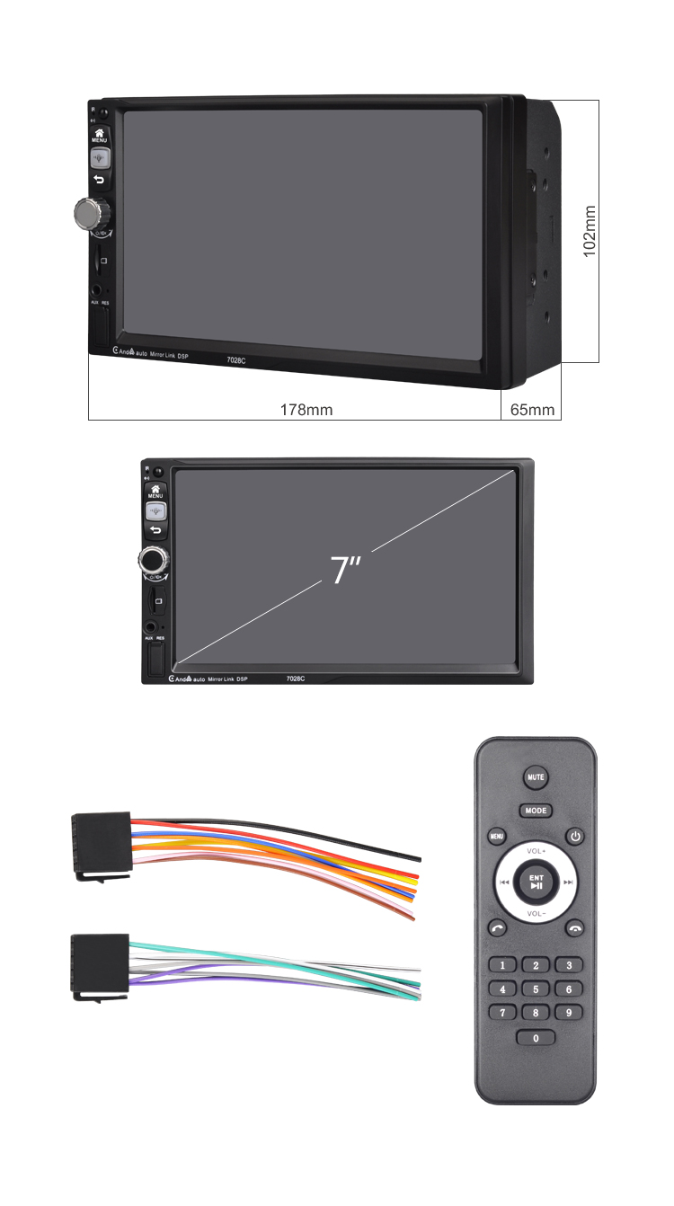 Universal 7 inch 2 Din Android Car Radio GPS Navigation Mirror Link BT FM Car Stereo Auto Electronics Car DVD Player