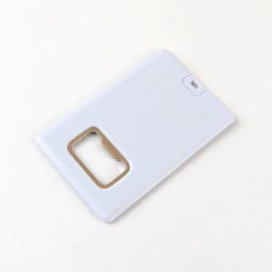 China Plastic Credit Card USB Flash Drive With A Metal Bottle Opener USB 2.0 128GB wholesale