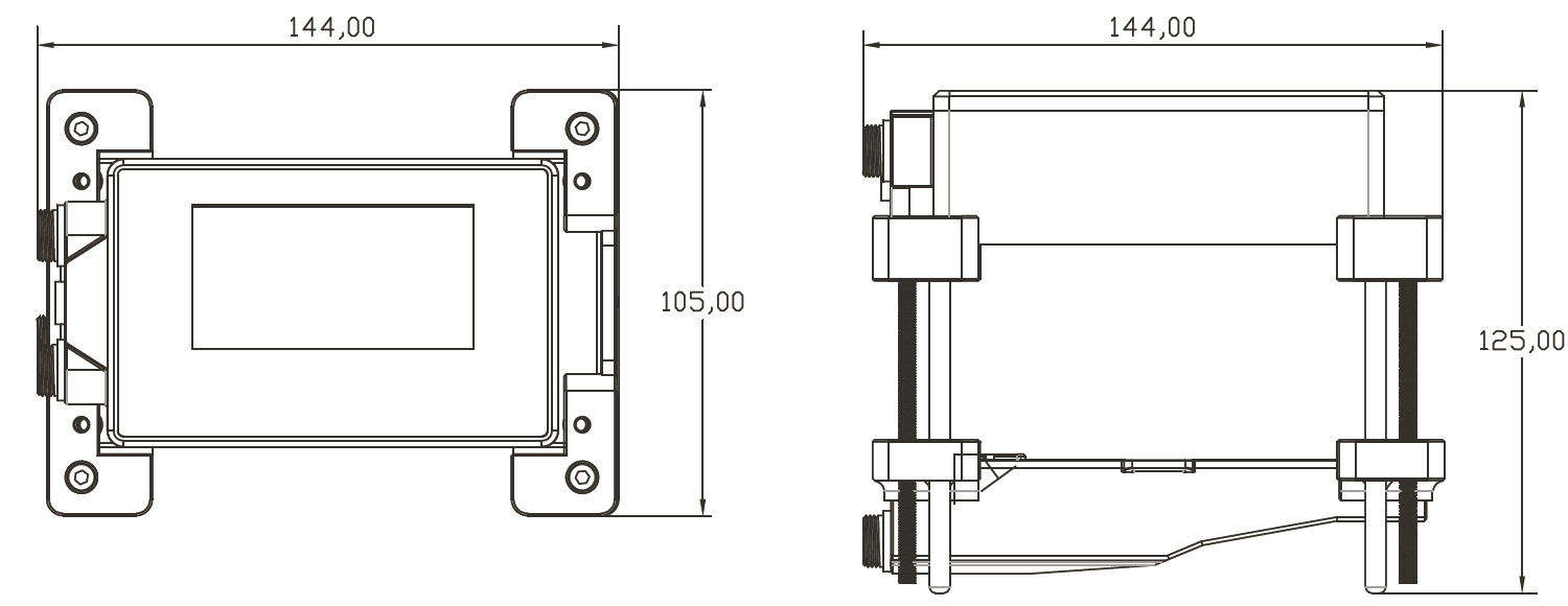 Power And I/O Connectors M12 Aviation Plug Ultrasonic Flow Meter With Large Screen Display