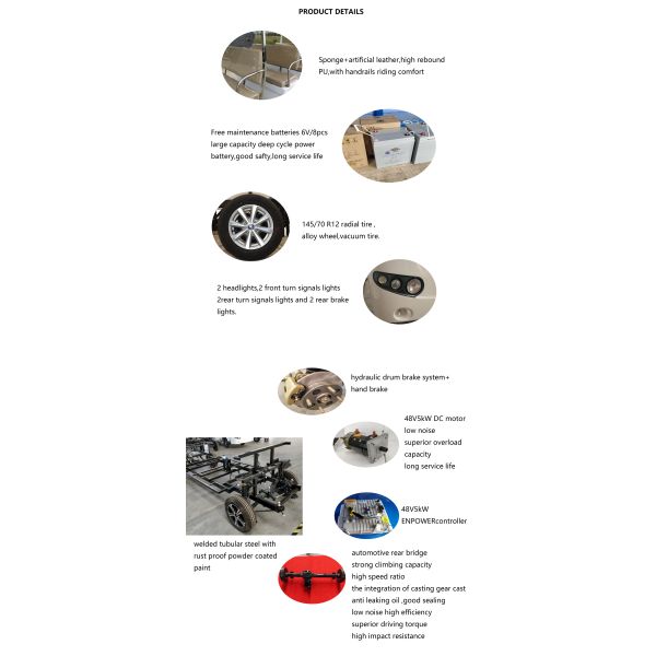 Full Enclosed Passenger Cabin Design 8seats Electric Utility Vehicle Patrol Cart With a Rear Cargo Box For Patrol