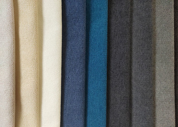 Knitted Plain Sofa Fabric ISO9001 Faux Linen Fabric Polyester
