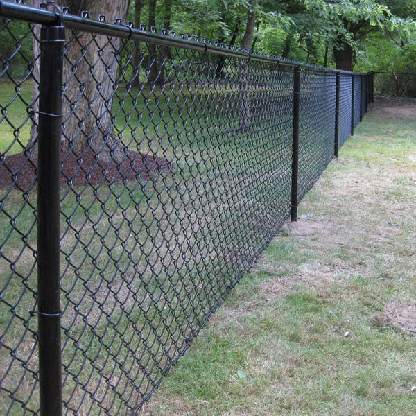 Boundary Protection Galvanized Chain Link Fence Black Customizable Wire Mesh
