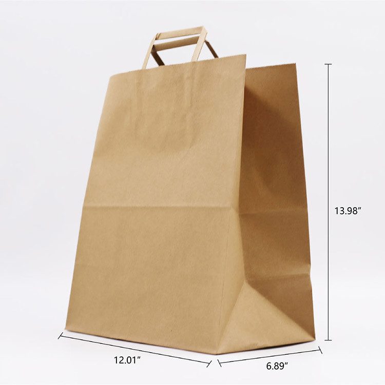 120gsm Eurotote Brown Paper Gift Bags With Flat Handle for Retail Store