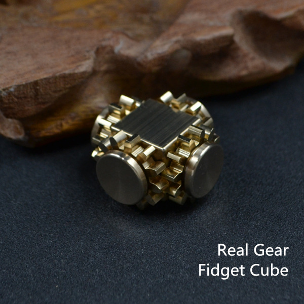 Other Classic Toys Brass Gear Linkage Decompression Real Gear Cube Fingertip Gyroscope