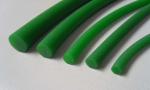 Green PU round belt, Hardness 85A, good rough surface