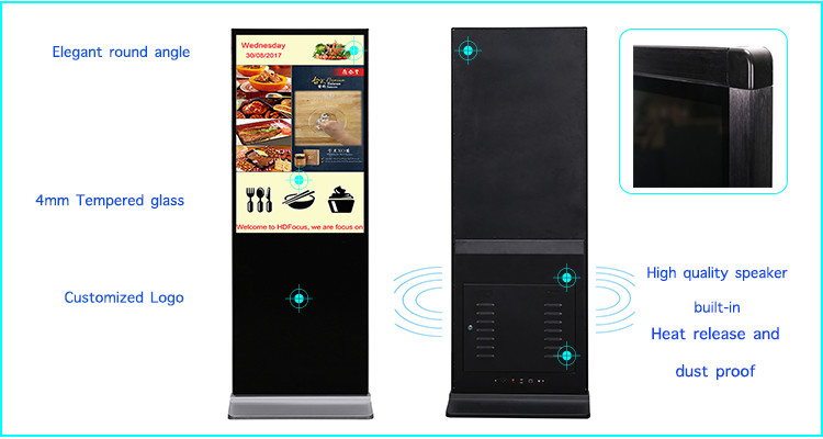 Large Size Floor Standing Lcd Advertising Player Interactive Kiosk Touch Screen