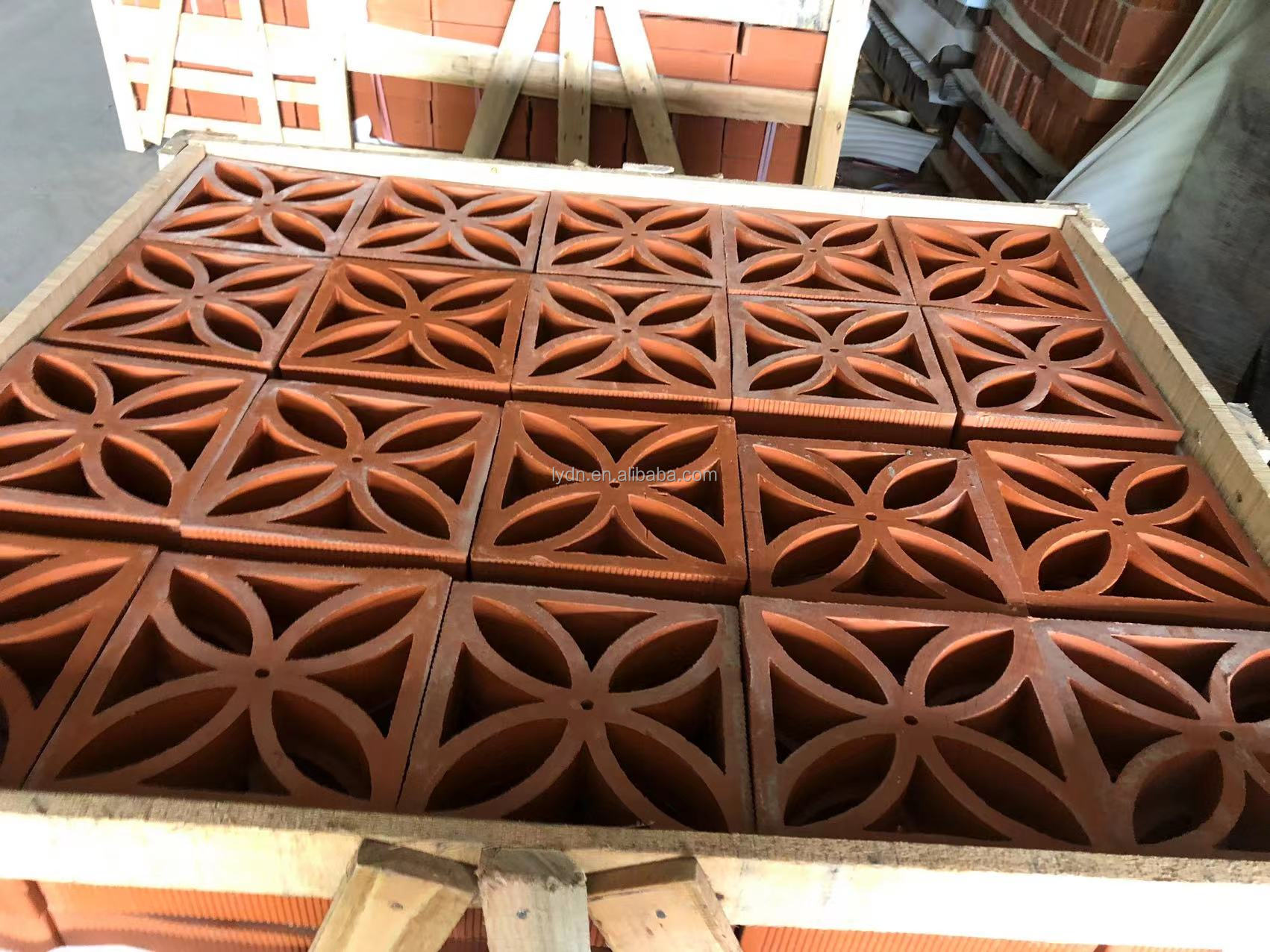 800 Centigrade Heat Insulation Terracotta House Build Block Decorative Material Rectangle Hollow Perforated Brick Outside