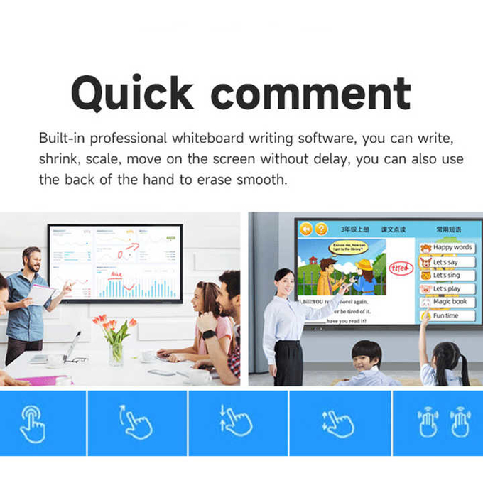 Interactive Electronic Smart Whiteboard Conference 65 75 86'' Android