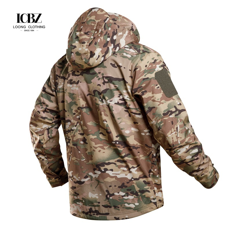 Men's Waterproof Tactical Combat Jacket Hoody Winter Solid Camouflage Coat Uniform