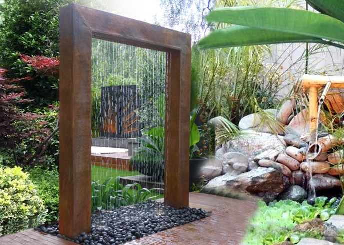 Garden Design Ring Shape Stainless Steel Water Feature Fountain Corrosion Stability
