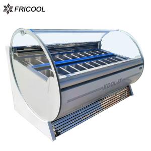 China 16 Trays Curved Glass Upright Ice Cream Display Freezers ETL wholesale