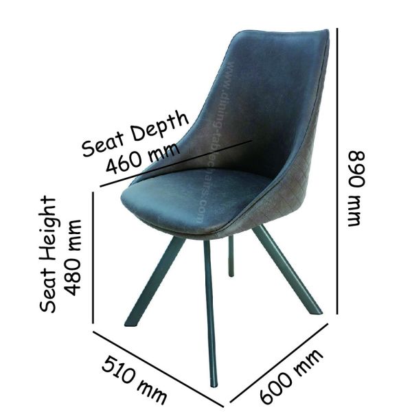 Modern Metal Legged Dining Chairs Grey Robust Legs Slip Proof Home Furniture